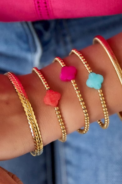 Pulsera Clover - colección #summergirls Fucsia Hematita h5 Imagen2